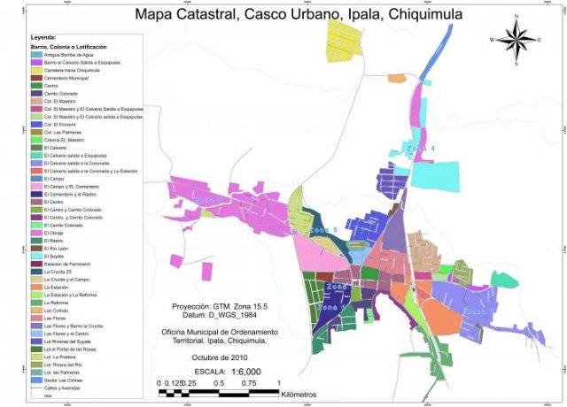 Mapa Catastral, Casco Urbano, Ipala, Chiquimula, Guatemala