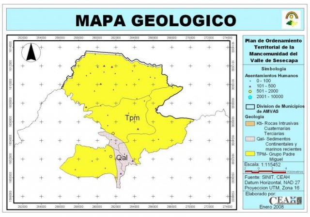 Mapa Geológico, Municipio de Concepción, Ocotepeque, Honduras