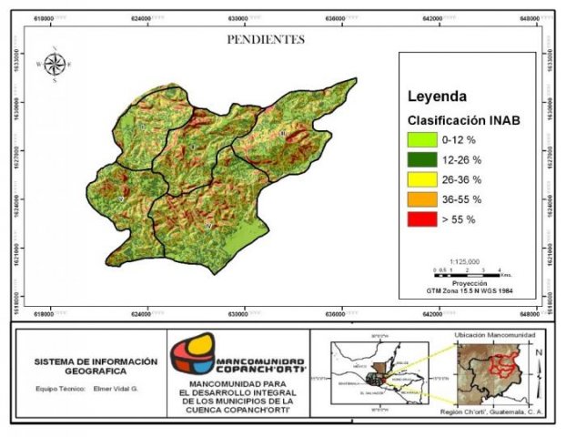 Mapa de Pendientes, Olopa, Chiquimula, Guatemala