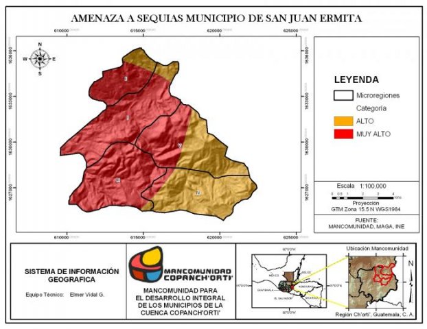 Amenaza ante Sequías, San Juan Ermita, Chiquimula, Guatemala